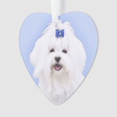 Maltees schilderen - Kute Original Dog Art Ornament (voorkant)