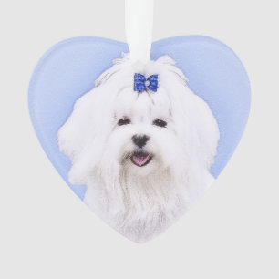 Maltees schilderen - Kute Original Dog Art Ornament