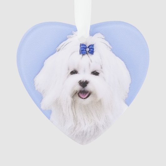Maltees schilderen - Kute Original Dog Art Ornament (voorkant)