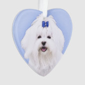 Maltees schilderen - Kute Original Dog Art Ornament (voorkant)