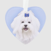Maltees schilderen - Kute Original Dog Art Ornament (achterkant)