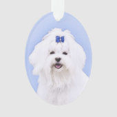 Maltees schilderen - Kute Original Dog Art Ornament (voorkant)