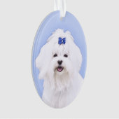 Maltees schilderen - Kute Original Dog Art Ornament (voorkant)