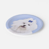 Maltees schilderen - Kute Original Dog Art Papieren Bordje (Gekanteld)