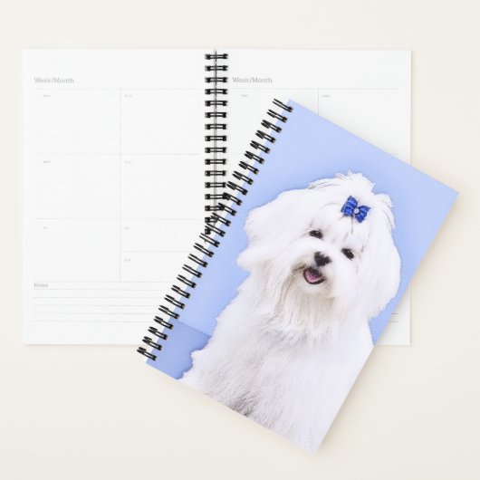 Maltees schilderen - Kute Original Dog Art Planner (Display)
