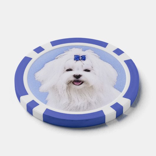 Maltees schilderen - Kute Original Dog Art Poker Chips (Enkel)
