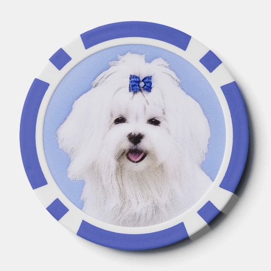 Maltees schilderen - Kute Original Dog Art Poker Chips (Achterkant)