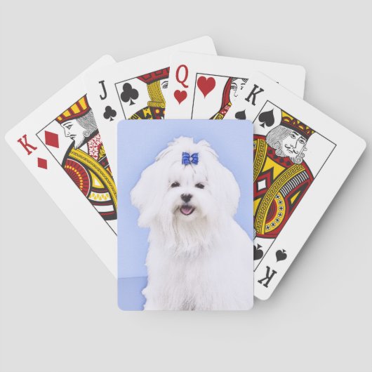 Maltees schilderen - Kute Original Dog Art Pokerkaarten (Achterkant)