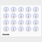 Maltees schilderen - Kute Original Dog Art Ronde Sticker (Vel)