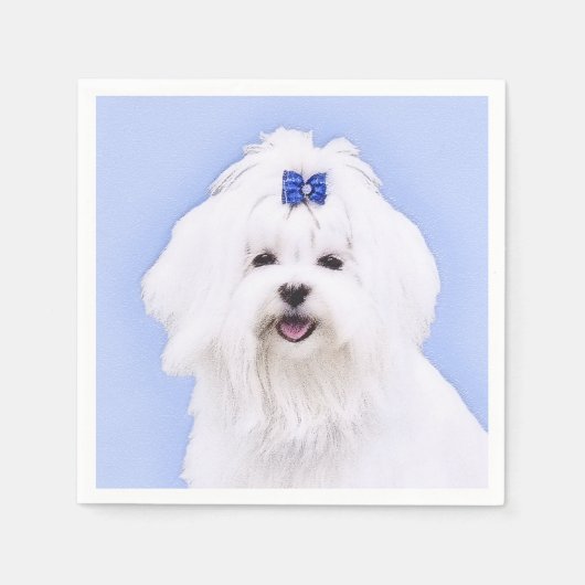 Maltees schilderen - Kute Original Dog Art Servetten (Voorkant)