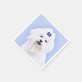 Maltees schilderen - Kute Original Dog Art Servetten (Hoek)