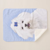 Maltees schilderen - Kute Original Dog Art Sherpa Deken (Voorkant (horizontaal))