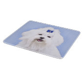 Maltees schilderen - Kute Original Dog Art Snijplank (Hoek)