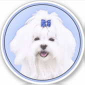 Maltees schilderen - Kute Original Dog Art Sticker (Voorkant)