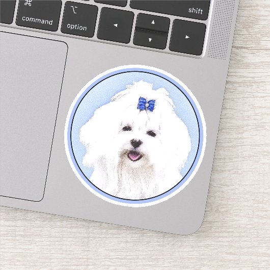 Maltees schilderen - Kute Original Dog Art Sticker (Detail)