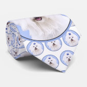 Maltees schilderen - Kute Original Dog Art Stropdas (Opgerold)