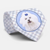 Maltees schilderen - Kute Original Dog Art Stropdas (Opgerold)