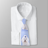 Maltees schilderen - Kute Original Dog Art Stropdas (Gebonden)