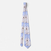 Maltees schilderen - Kute Original Dog Art Stropdas (Achterkant)