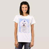 Maltees schilderen - Kute Original Dog Art T-shirt (Voorkant volledig)