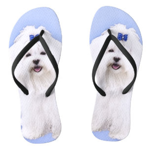 Maltees schilderen - Kute Original Dog Art Teenslippers