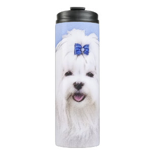 Maltees schilderen - Kute Original Dog Art Thermosbeker