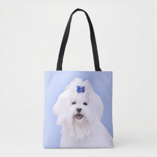 Maltees schilderen - Kute Original Dog Art Tote Bag