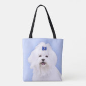 Maltees schilderen - Kute Original Dog Art Tote Bag (Achterkant)