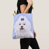 Maltees schilderen - Kute Original Dog Art Tote Bag (Dichtbij)
