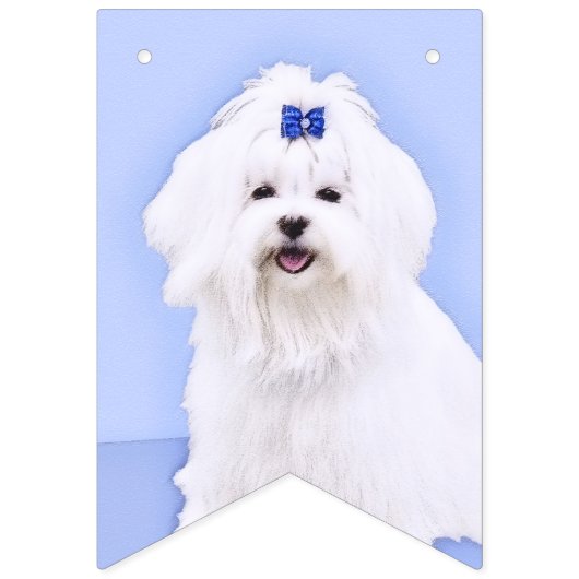 Maltees schilderen - Kute Original Dog Art Vlaggetjes (Eerste vlag)