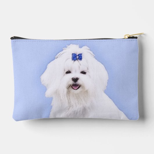 Maltees schilderij Blue Bow Schattigee originele h Etui (Achterkant)