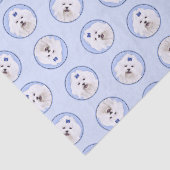 Maltees schilderij Blue Bow Schattigee originele h Tissuepapier (Detail)