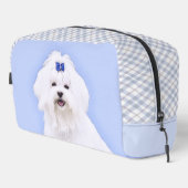 Maltees schilderij Blue Bow Schattigee originele h Toilettasje (Rechterhoek)