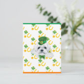 Maltees Shamrock St. Patricks Day Feestdagenkaart (Staand voorkant)