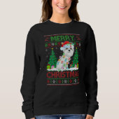Maltees Ugly KerstSweater Reindeer Lights voor Trui (Voorkant)