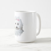 Maltees van Elegantie pluizige schoonheid Koffiemok (Voorkant rechts)