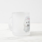 Maltees van Elegantie pluizige schoonheid Matglas Koffiemok (Voorkant links)