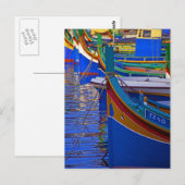 Maltees Vissen Boats Briefkaart (Voorkant / Achterkant)