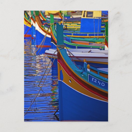 Maltees Vissen Boats Briefkaart (Voorkant)