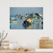 Maltees Vissen Boats | Marsaxlokk op Malta Poster (Keuken)
