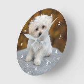 Maltees witte foto ronde klok (Hoek)