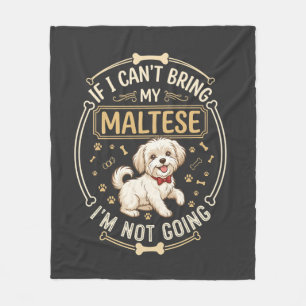 Malteeser hond gaat niet rood vlinderdas bot frame fleece deken