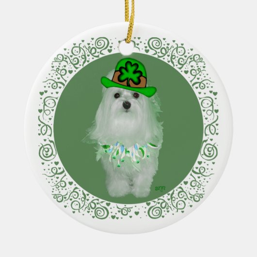 Malteeske St. Patrick's Day Keramisch Ornament (Voorkant)