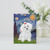 Maltese 8 pup - Sterrennacht Briefkaart (Staand voorkant)