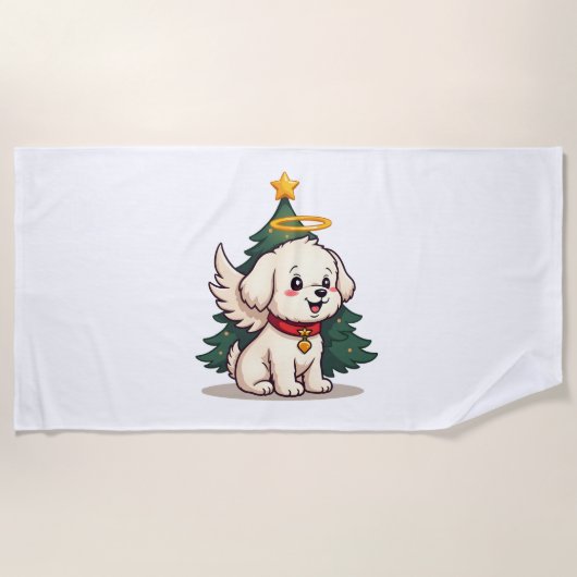Maltese Angel Dog Strandlaken (Voorkant)