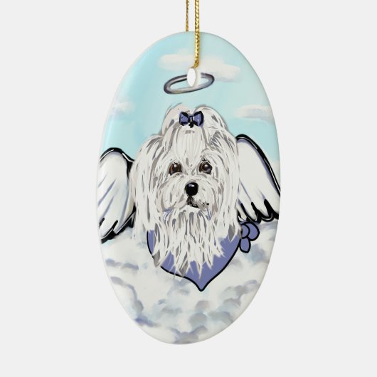 Maltese Angel Keramisch Ornament (Rechts)