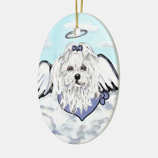 Maltese Angel Keramisch Ornament (Links)