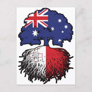 Maltese Australische Australische boomstamvlag Briefkaart