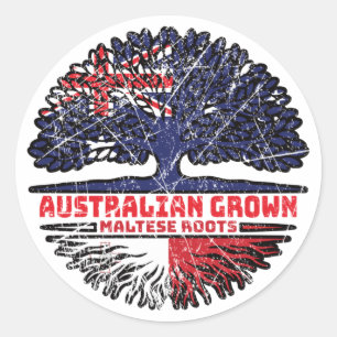 Maltese Australische Australische boomstamvlag Ronde Sticker