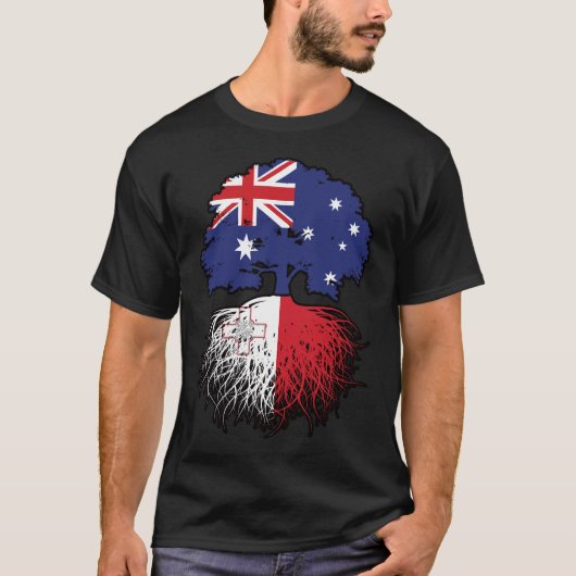 Maltese Australische Australische boomstamvlag T-shirt (Voorkant)